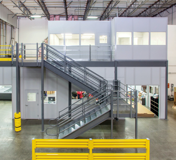 build modular office inside warehouse